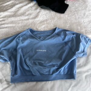 Alphalete Sky Blue Cropped Tee